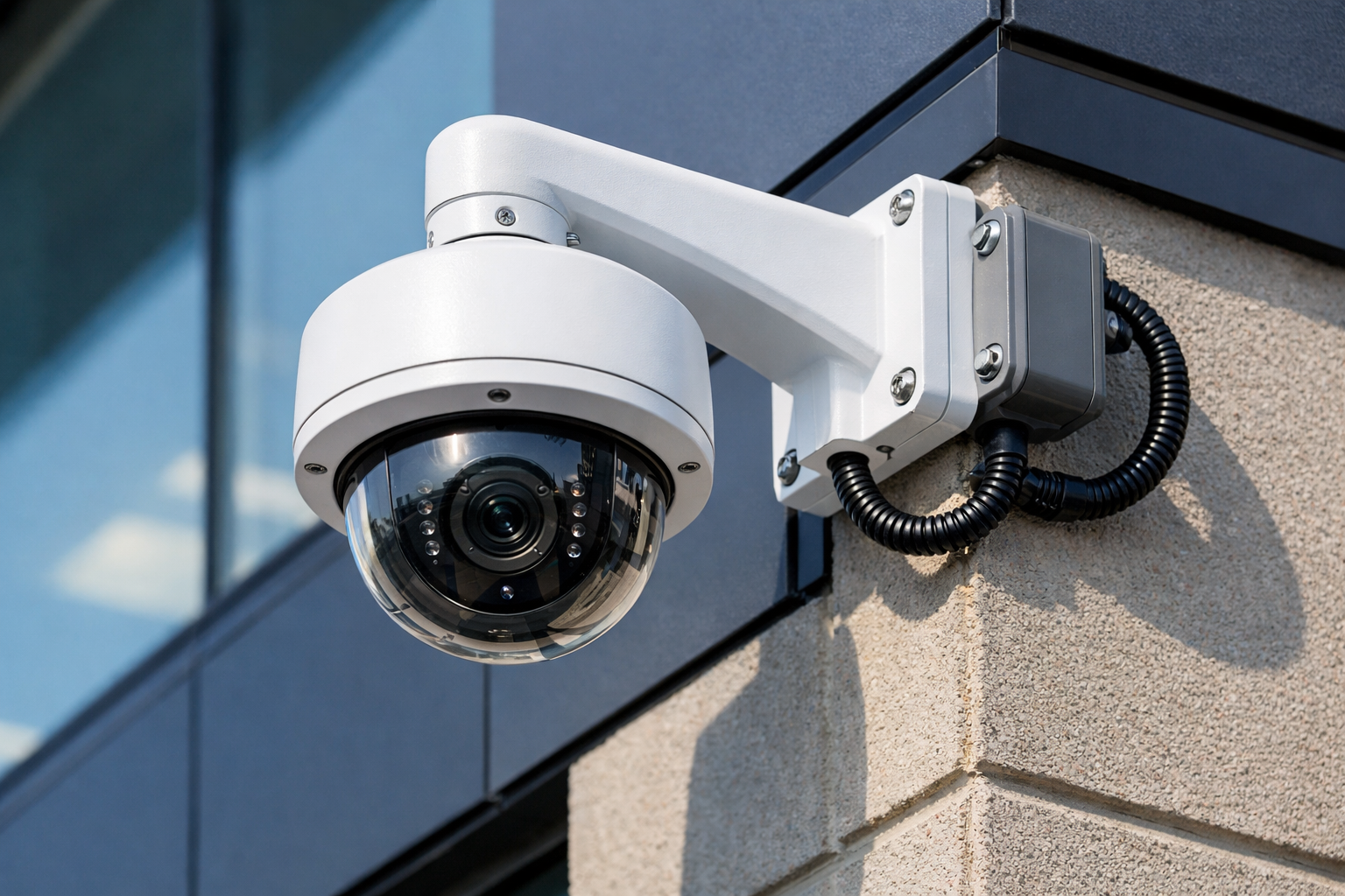 CCTV camera installation for exterior monitoring